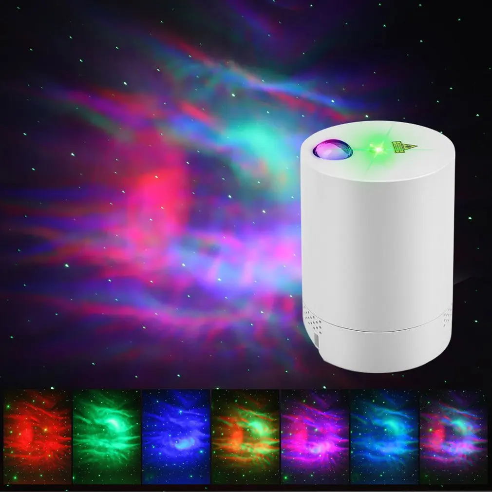 Night Light Starry Sky Projector Water Wave Lamp LED Star Music Rotating Remote Control Wireless Bedroom Bedside | Электроника