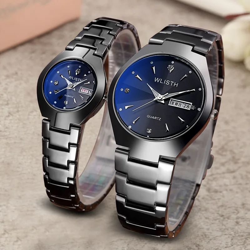 

Новинка 2021 мужские часы деловые модные женские часы с синим светом водонепроницаемые светящиеся часы для пар