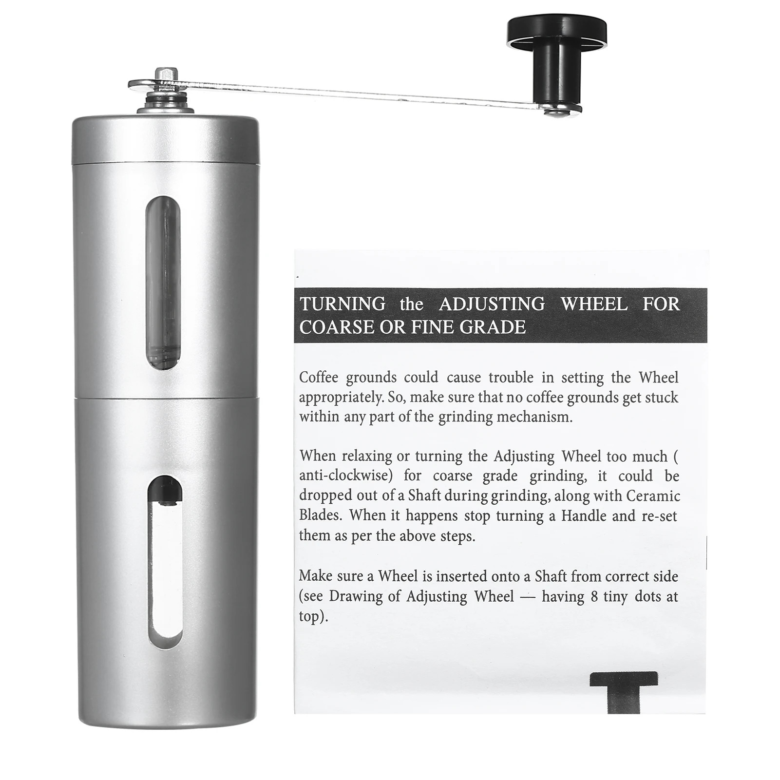 Ручная керамическая кофемолка регулируемая мельница для кофейных зерен Легкая