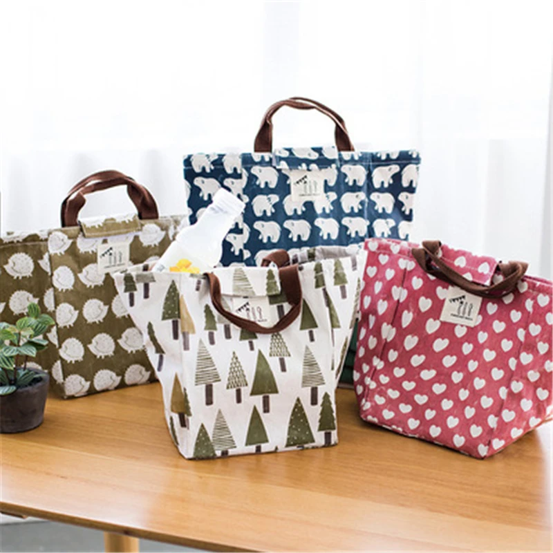 

DL Large waterproof canvas tote lunch lunch boxes lunch meal meal bag bag lunch box for students Stationery office supplies