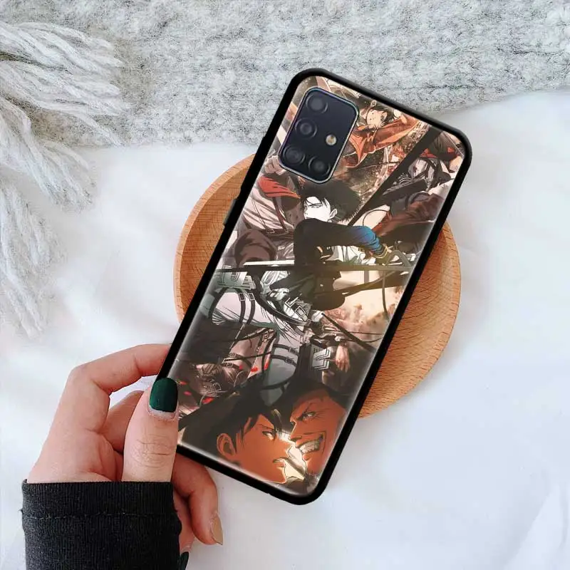 

Black Tpu Capa For Samsung Galaxy A51 A71 5G M51 M30s A41 A31 A21s A11 M31 Case Soft Coque Sac Shingeki No Kyojin Logo
