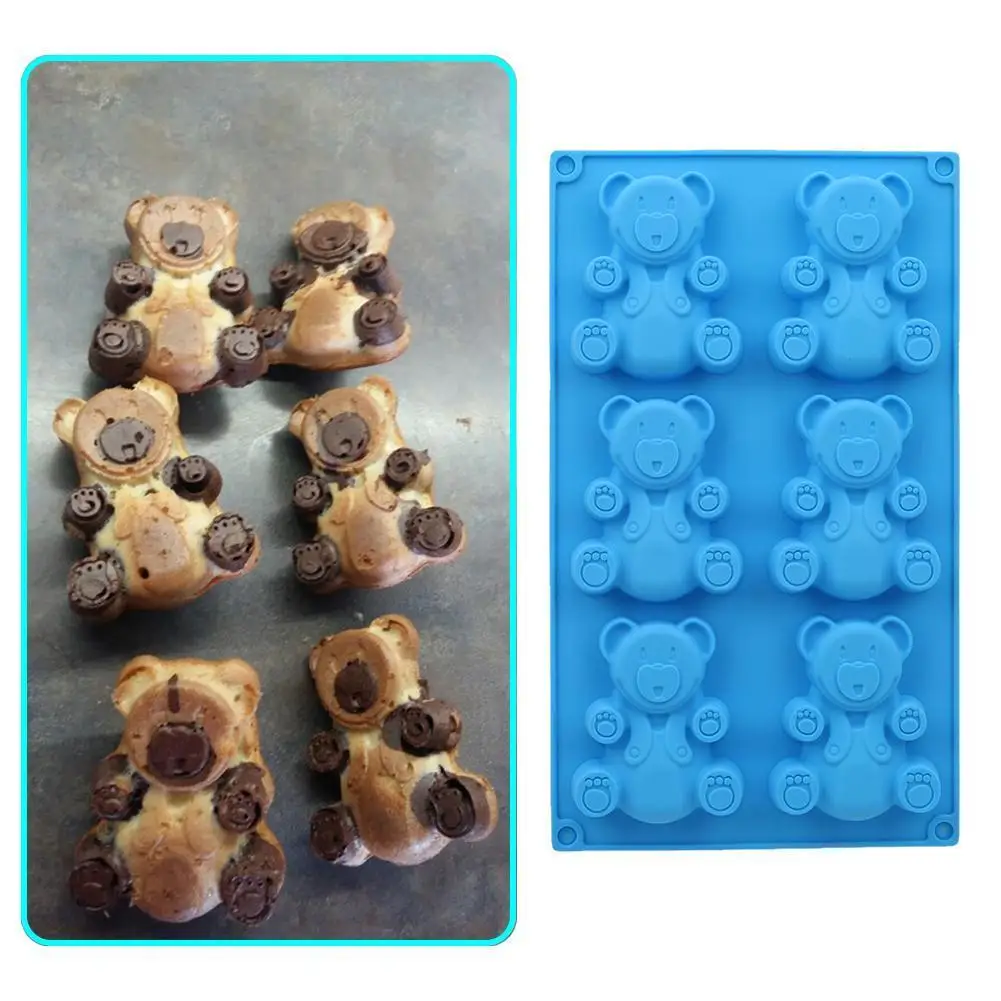 Симпатичная 3D форма медведя для торта силиконовая выпечки помадки кухни