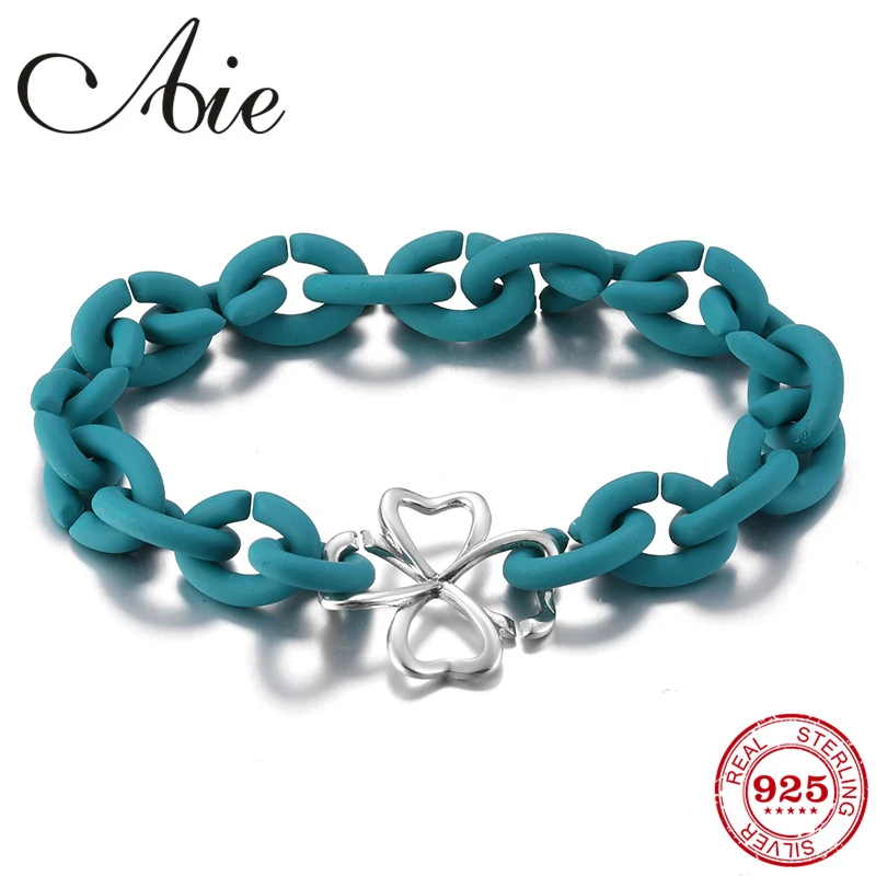 Модные бусины с клевером lake Blue Hard Rubber X браслет для женщин и мужчин европейский