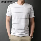 Мужская футболка в полоску, из 100% хлопка, с круглым вырезом, коротким рукавом, C5293S