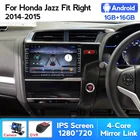 Автомобильный радиоприемник на Android IPS для Honda Jazz Fit 3 2013 2015 - 2020 GP GK правосторонний водитель мультимедийный видеоплеер навигация GPS Wifi