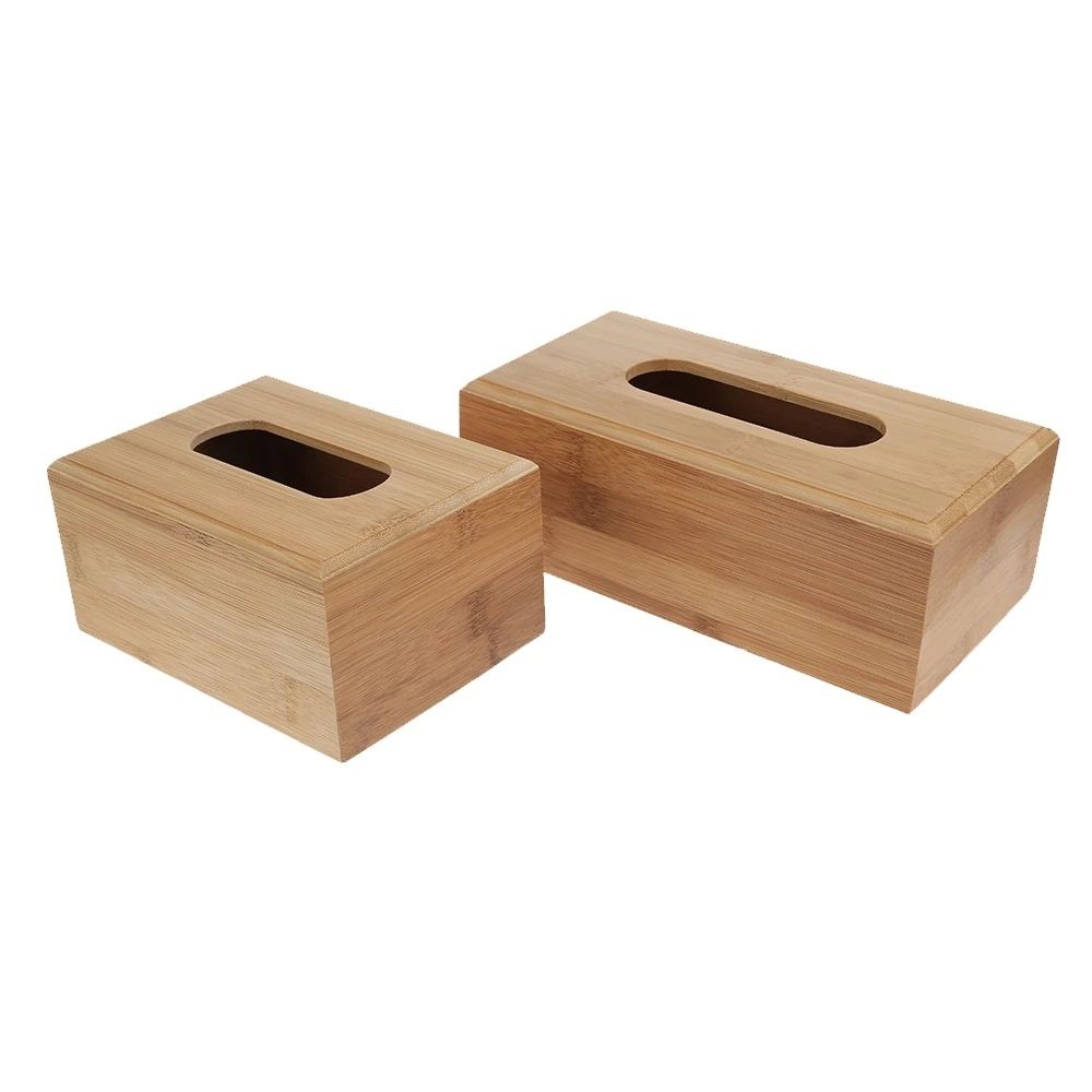 2 размера бамбуковая коробка для салфеток дома Прямоугольная форма контейнер