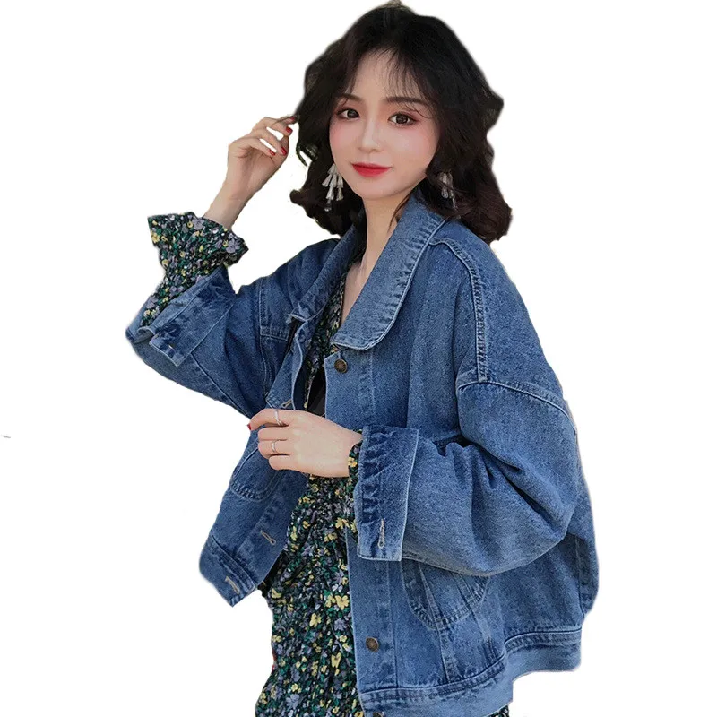 

Denim Jacket For Women 2021 Spring New Loose Fashion Students All-match Ins Short Casual Jacket Feminina LR1074