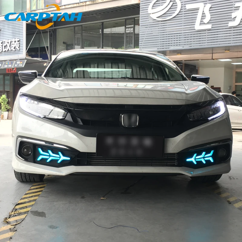 

LED Daytime Running Light For Honda Civic 2019 Waterproof 12V Yellow Turn Signal Indicator Light Bumper LED DRL