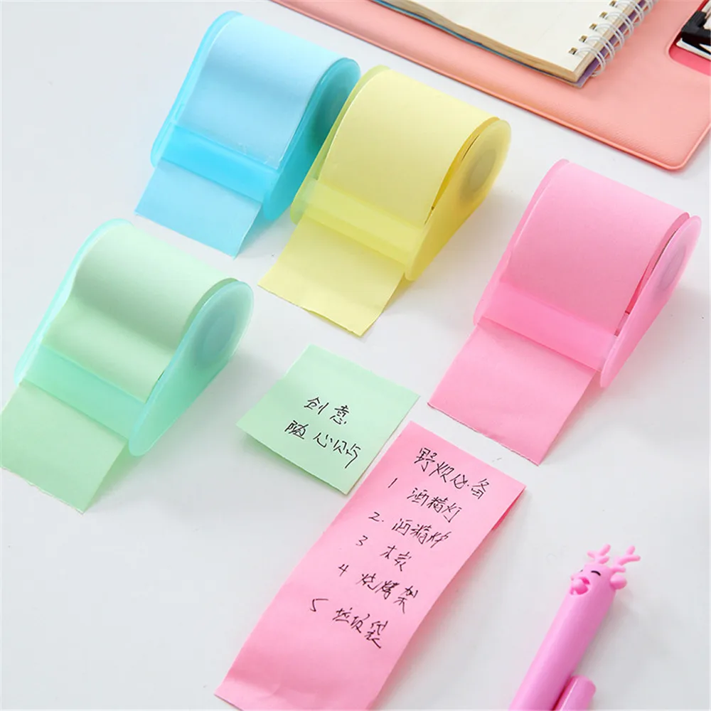 

Colorful Roll Holder Memo Pad with Tape Dispenser Free To Cut and Paste Note Pads School Office Writing Pad Index Paper Bookmark
