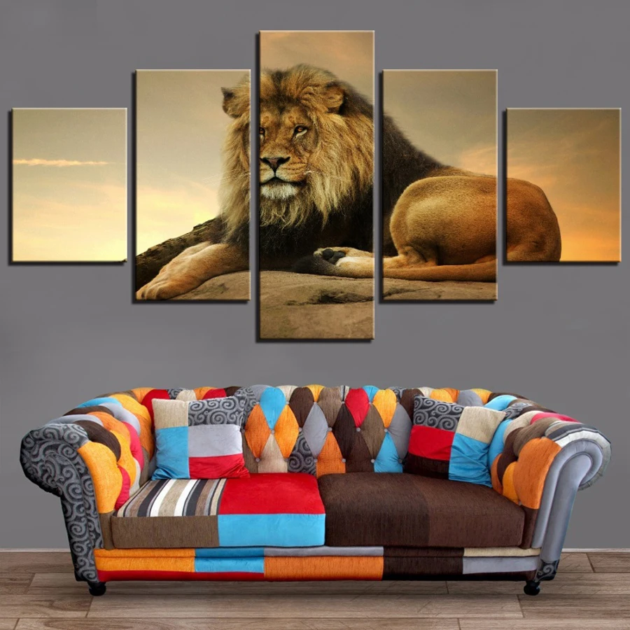 

Diy 5D алмазная картина льва король полная квадратная круглая дрель Алмазная вышивка дикие животные 5 шт. мозаика рукоделие Декор AA1712