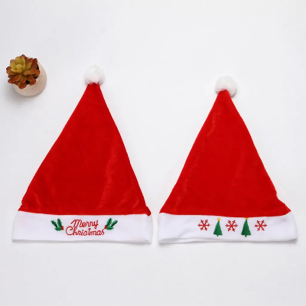 Мужские и женские рождественские эластичные шапки аксессуары с узором Санта