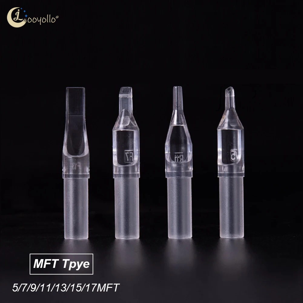 

50Pcs/box Disposable 5/7/9/11/13/15/17MFT Transparent Tattoo Needle Plastic Tips Kit Tattoo Machine Sterile Nozzle