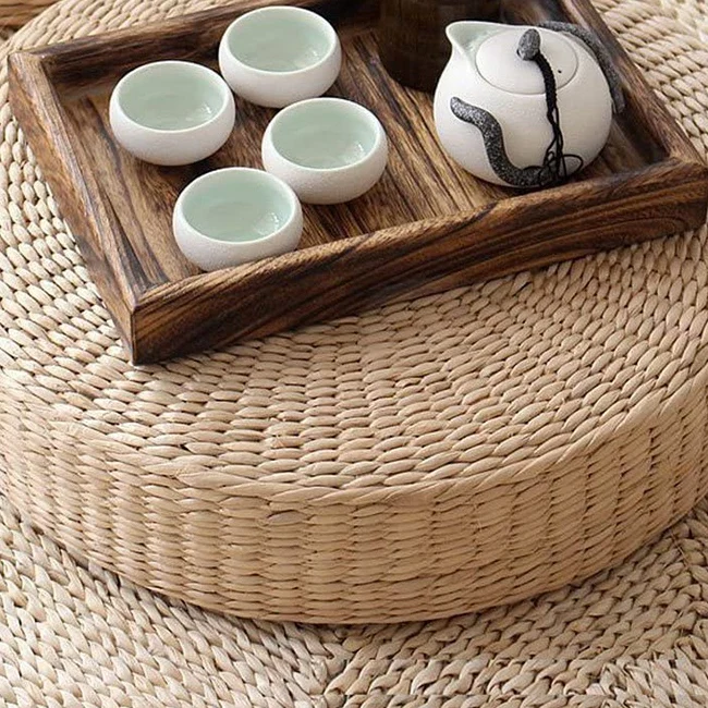 

Tatami Floor Pillow Seating Cushion,Round Padded Room Floor Straw Mat for Outdoor Indoor Seat(17.7 Inch x 4.2 Inch)