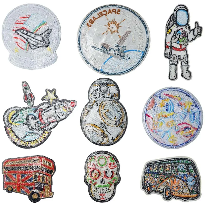 Нашивки с помощью утюга в космосе ракета астронавт швейная вышитая аппликация