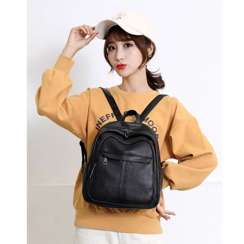 Женская кожаная сумка винтажный рюкзак высокого качества для подростков 2019 |