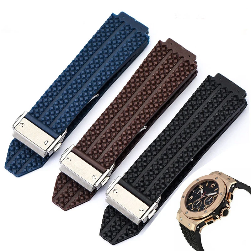 

Watch Band For HUBLOT BIG BANG Silicone 24 26mm Waterproof Men Watch Strap Chain Watch Accessories Rubber Watch Bracelet Chain