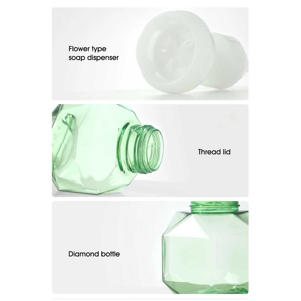 

1pc Flower Foam Bottle Foaming Lotion Refillable Bottle Flower Pump Head Soap Shampoo Cosmetic Empty Bottle Bathroom Accessories
