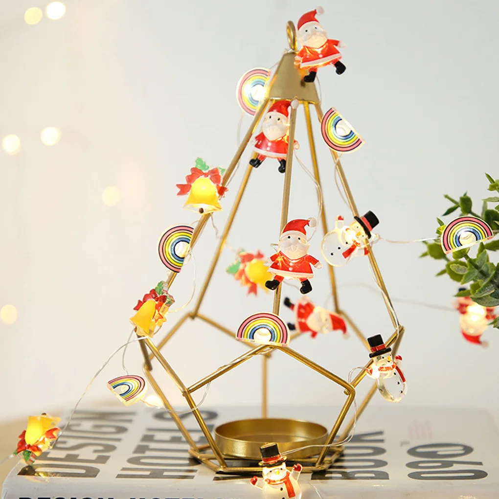 

Рождественская светодиодный ная гирлянда с Санта-Клаусом, Декоративная гирлянда, Рождественское украшение для дома, праздничное освещение...