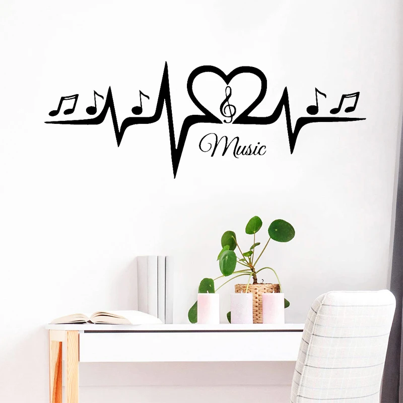 

Music Wall Sticker Musical Vinyl Decal Creative Yuefu Wallpaper Beautifal Note Art Mural Music Room Decoration Poster