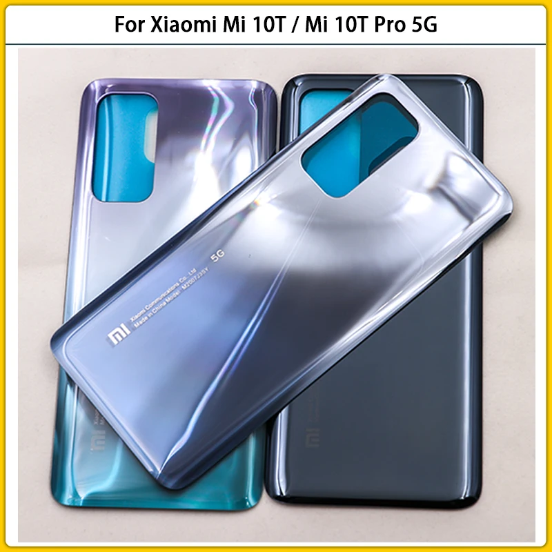 New For Xiaomi Mi 10T Pro 5G Battery Back Cover 3D Glass Panel Rear Door Mi10T Housing Case Glass With Adhesive Replace