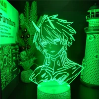 darling in the franxx hiro figure 3d visual lamp anime led night light decor for room lampara illusion table lamp kid manga gift