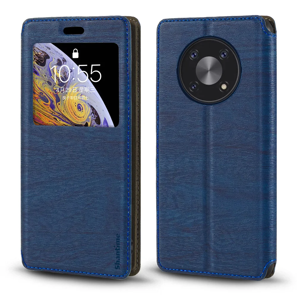 Funda para Cubot Max 3, cubierta para ventana de visualizaci&oacute;n, im&aacute;n Invisible, ranura para tarjeta y soporte-1