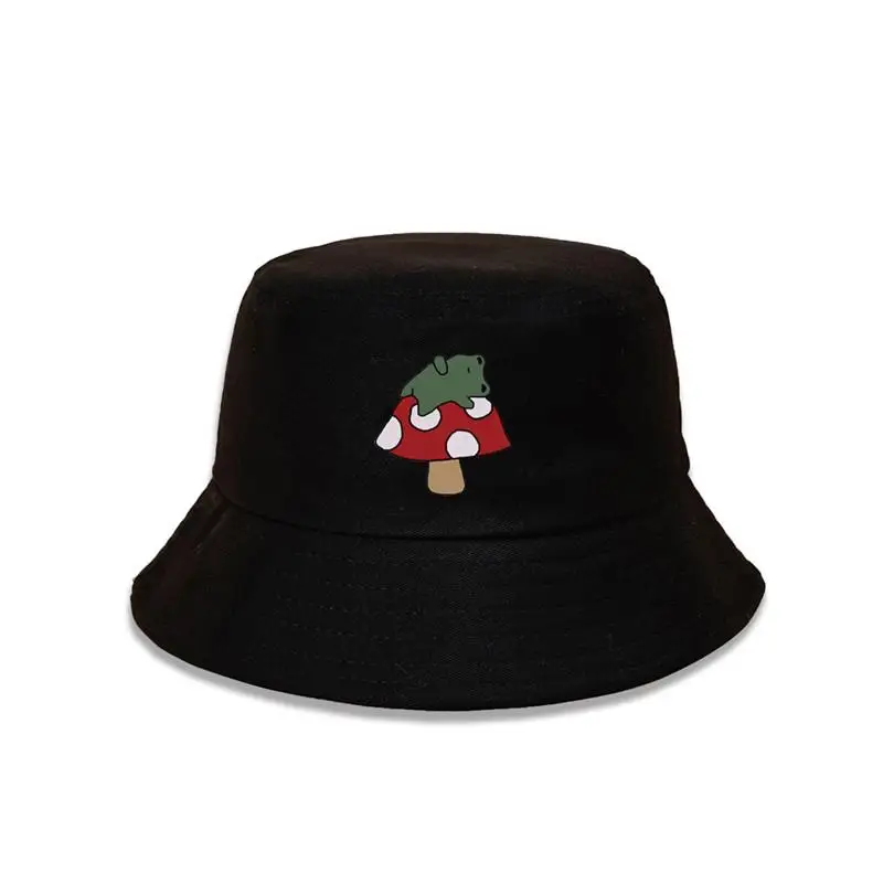 

2021 хлопок Модная мультяшная Панама джокер лягушка шляпа рыбака уличная дорожная шляпа Солнцезащитная шапка шляпы для мужчин и женщин 50