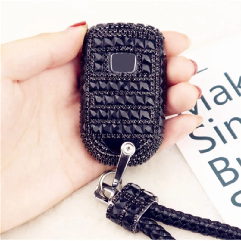 

Luxury Diamond Car Key Case Cover Shell For Honda Civic 2017 H-RV Accord Pilot CR-V City Odyssey Fit Freed Vezel Jazz 2013-2017