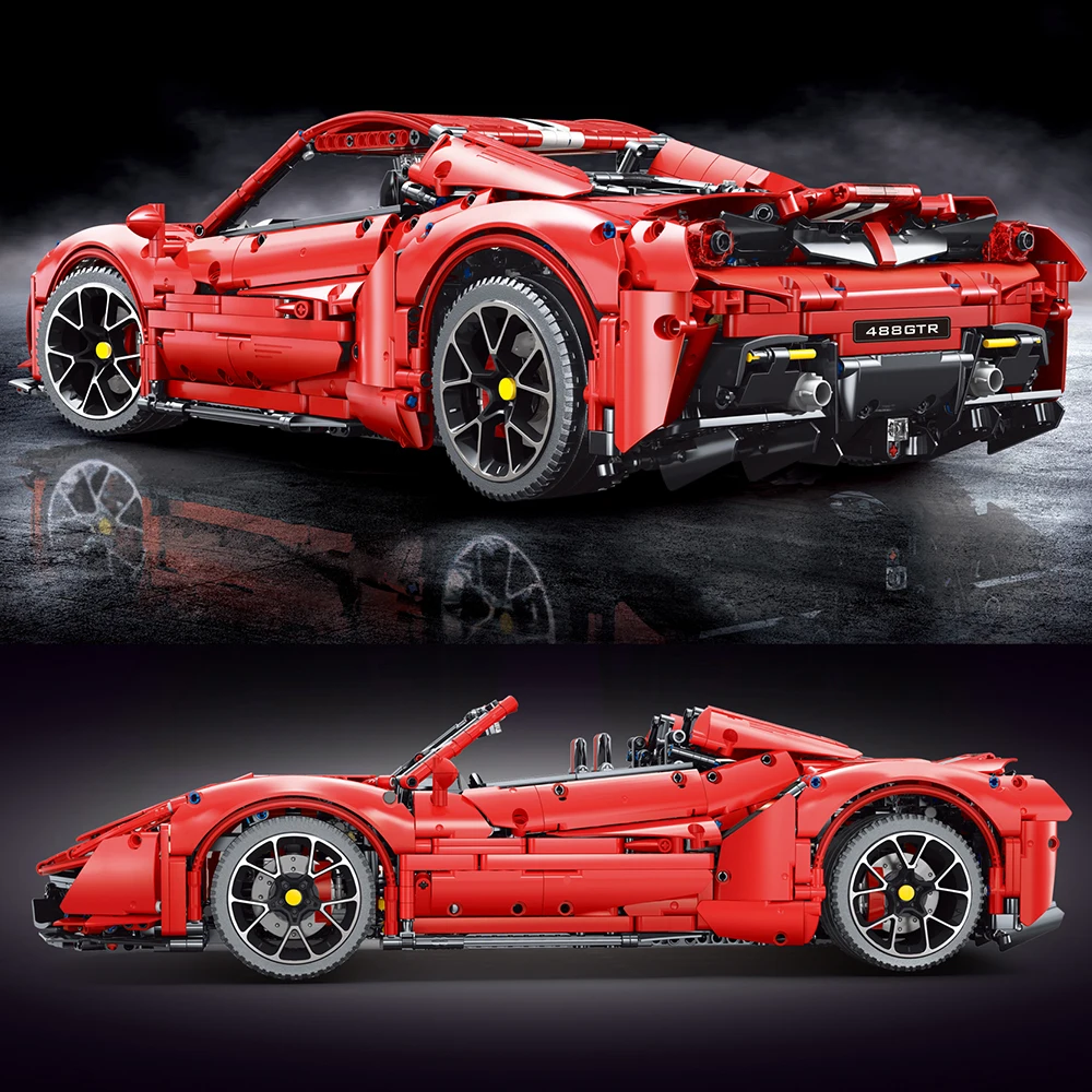 Креативный эксперт 1:8 Супер гоночный автомобиль 488 RSR статическая версия Moc кирпич