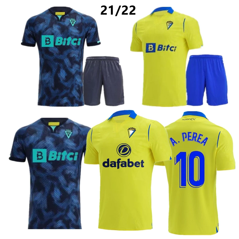 

nuevo kit de niños 21 22 cádiz cf 8 alex 10 a. perea 9 loznao futebol jerseys 2021 2022 cadiz casa fora camisa de futebol