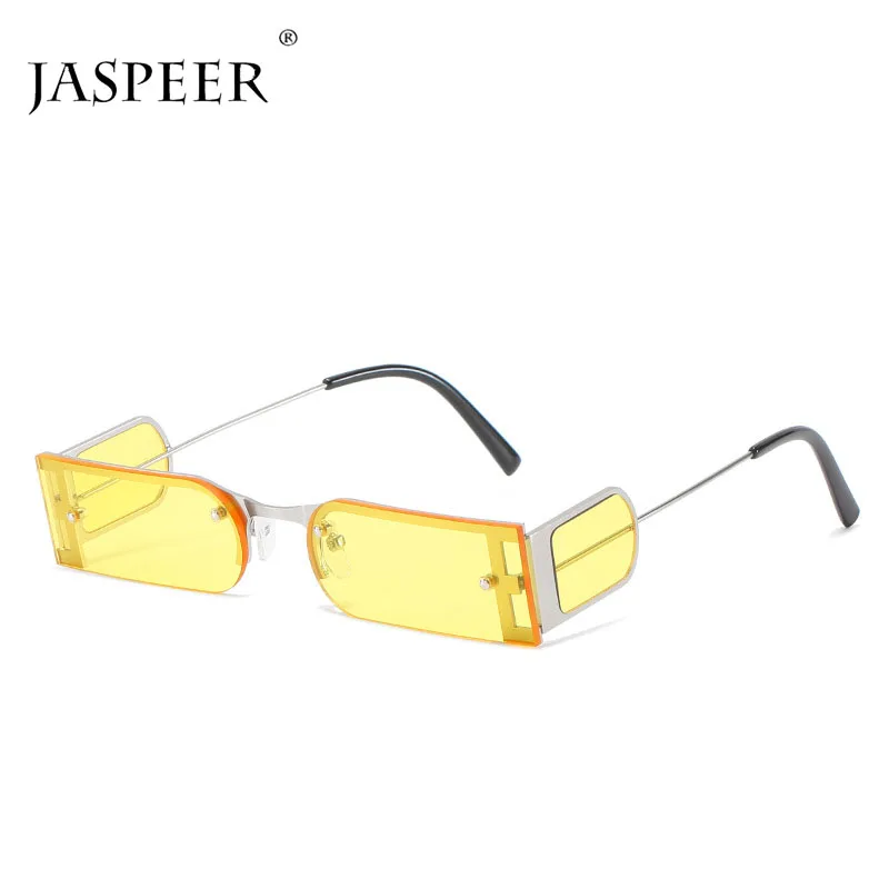 

JASPEER новые панковские прямоугольные Солнцезащитные очки женские роскошные брендовые дизайнерские ретро маленькие квадратные солнцезащит...