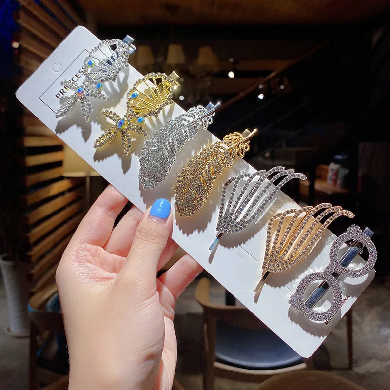 Роскошная женская Винтажная заколка для челки из сплава с геометрическим