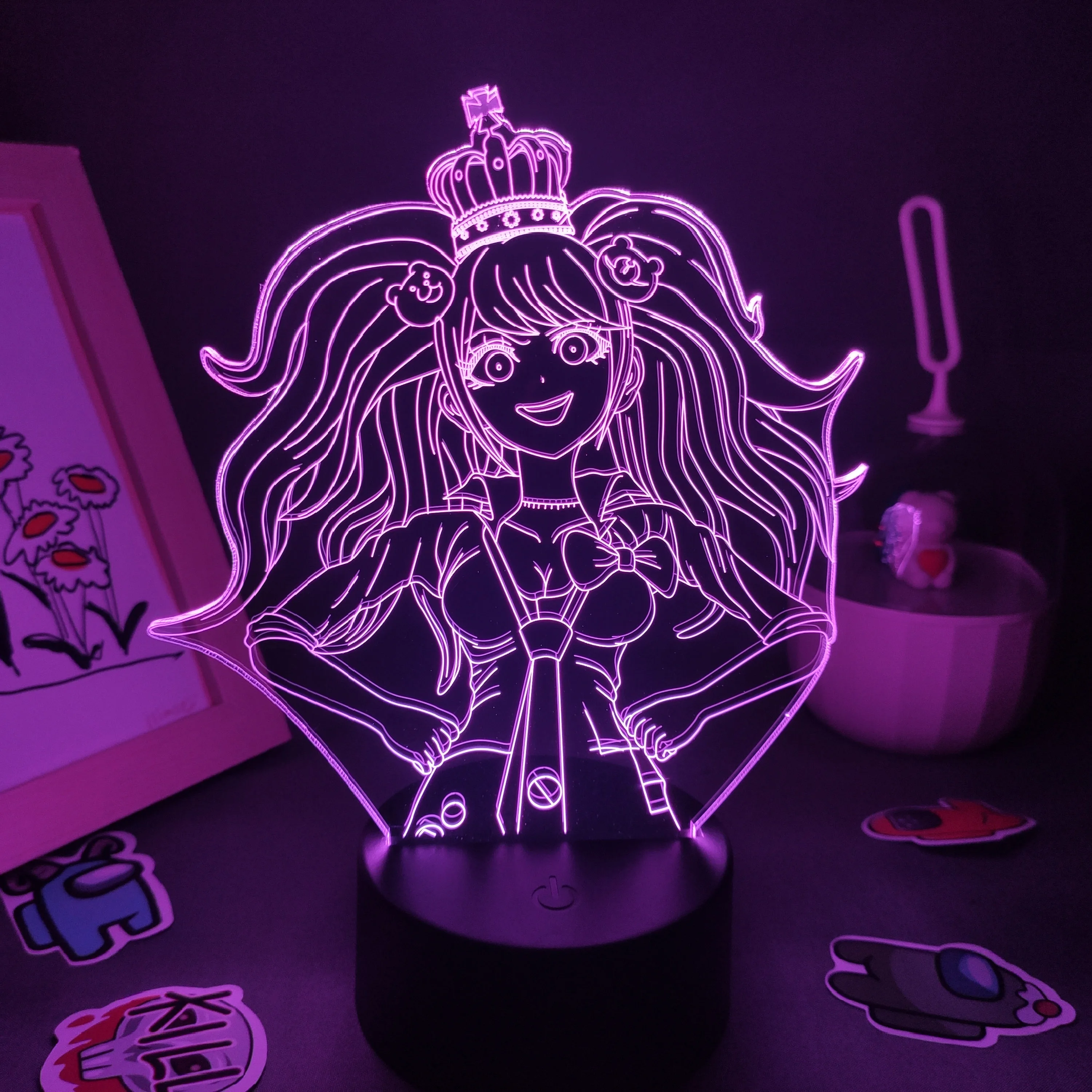 

Junko Enosh аниме данганронпа 3D Светодиодная фигурка ночные светильники Забавный подарок для друга RGB игра Лавовая Лампа для спальни прикроватн...