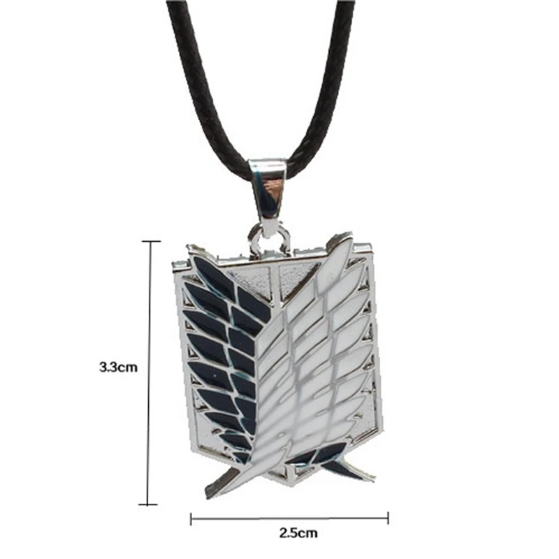 

Anime Attack On Titan Alloy Necklace Pendant Figure Toys Wings Of Liberty Shingeki No Kyojin Leather Chain Gold Pendant Gift