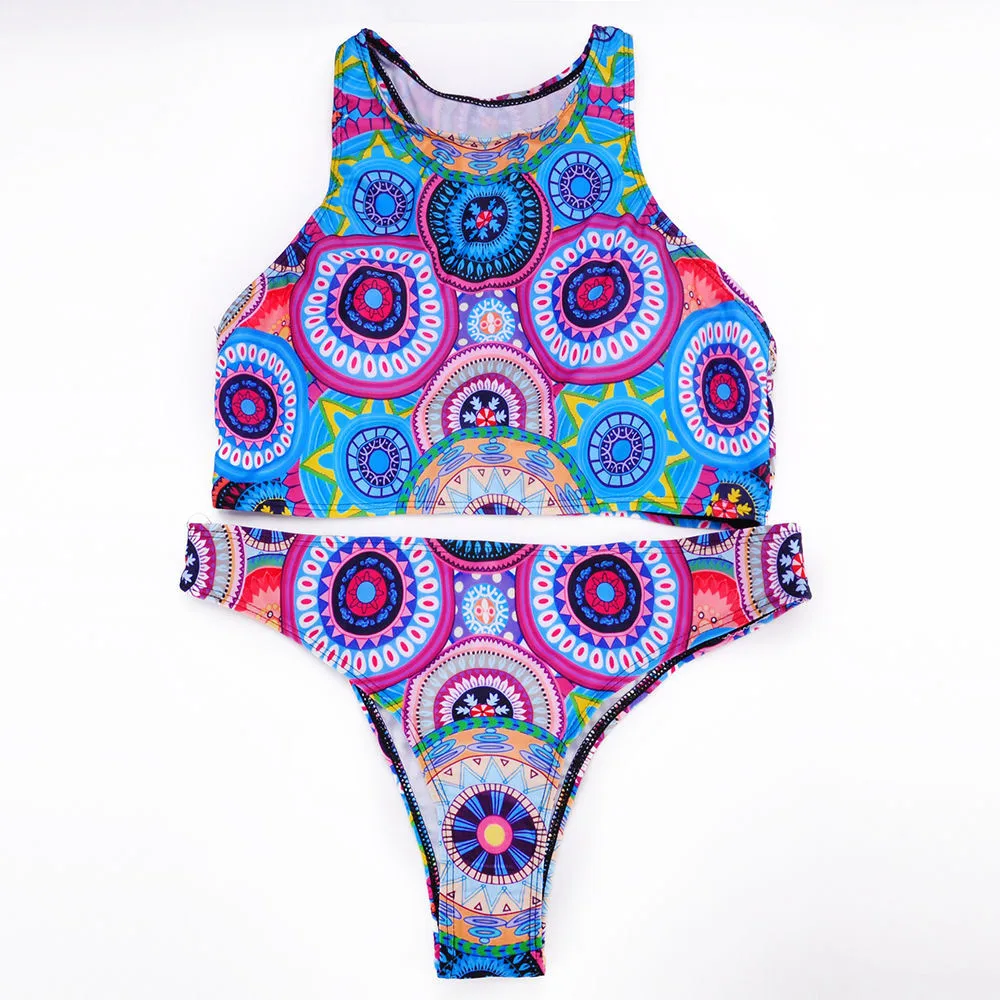 

2021 Sexy Bikini Print Floral Ruffled Bikinis Swimwear Women Female Bathing Swimsuit Brazilian Biquini Beach Wear Bathing Suits