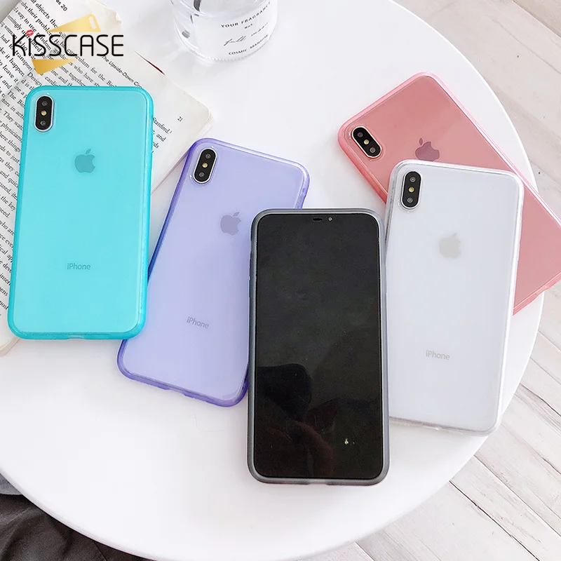 Прозрачный ударопрочный чехол KISSCASE для телефона iPhone XR XS Max X 8 7 6 6S Plus красочная