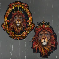 new large crown king lion printed cloth sew on for clothing patch diy t shirt sweater jacket denim coat decoration accessories