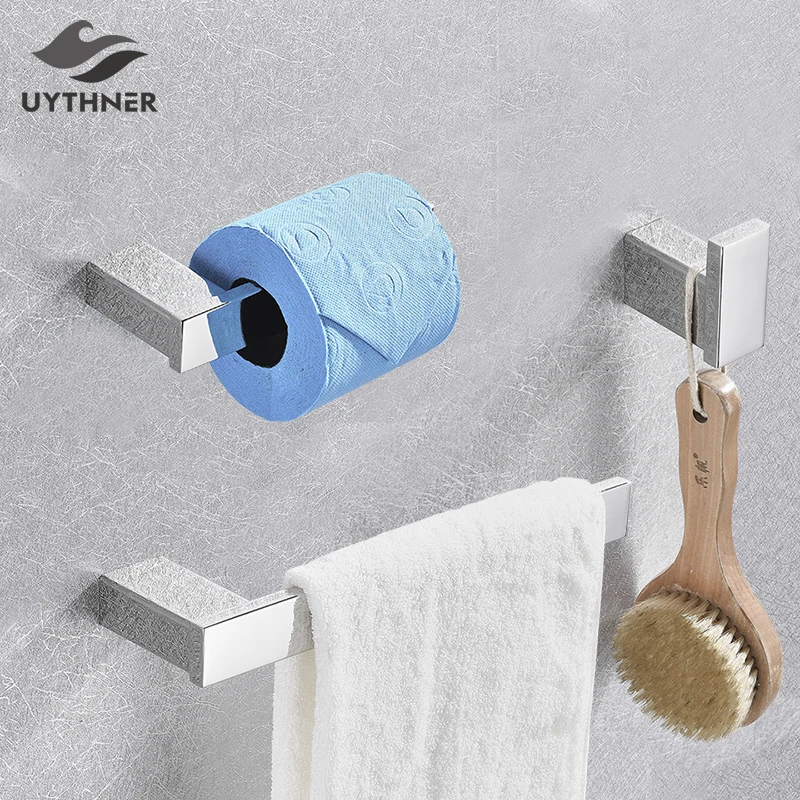 Набор аксессуаров для ванной комнаты хромированный крючок полотенец вешалка