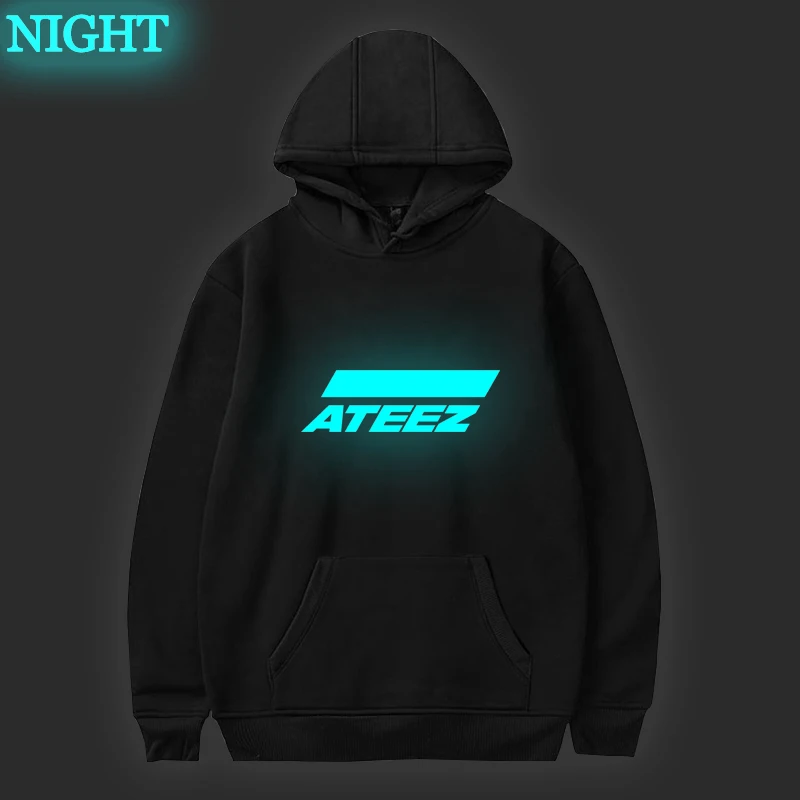 

ATEEZ Толстовка Для мужчин световой Kpop пуловер унисекс Harajuku Повседневное для взрослых и детей с принтом Exo, толстовка с капюшоном в стиле хип-х...
