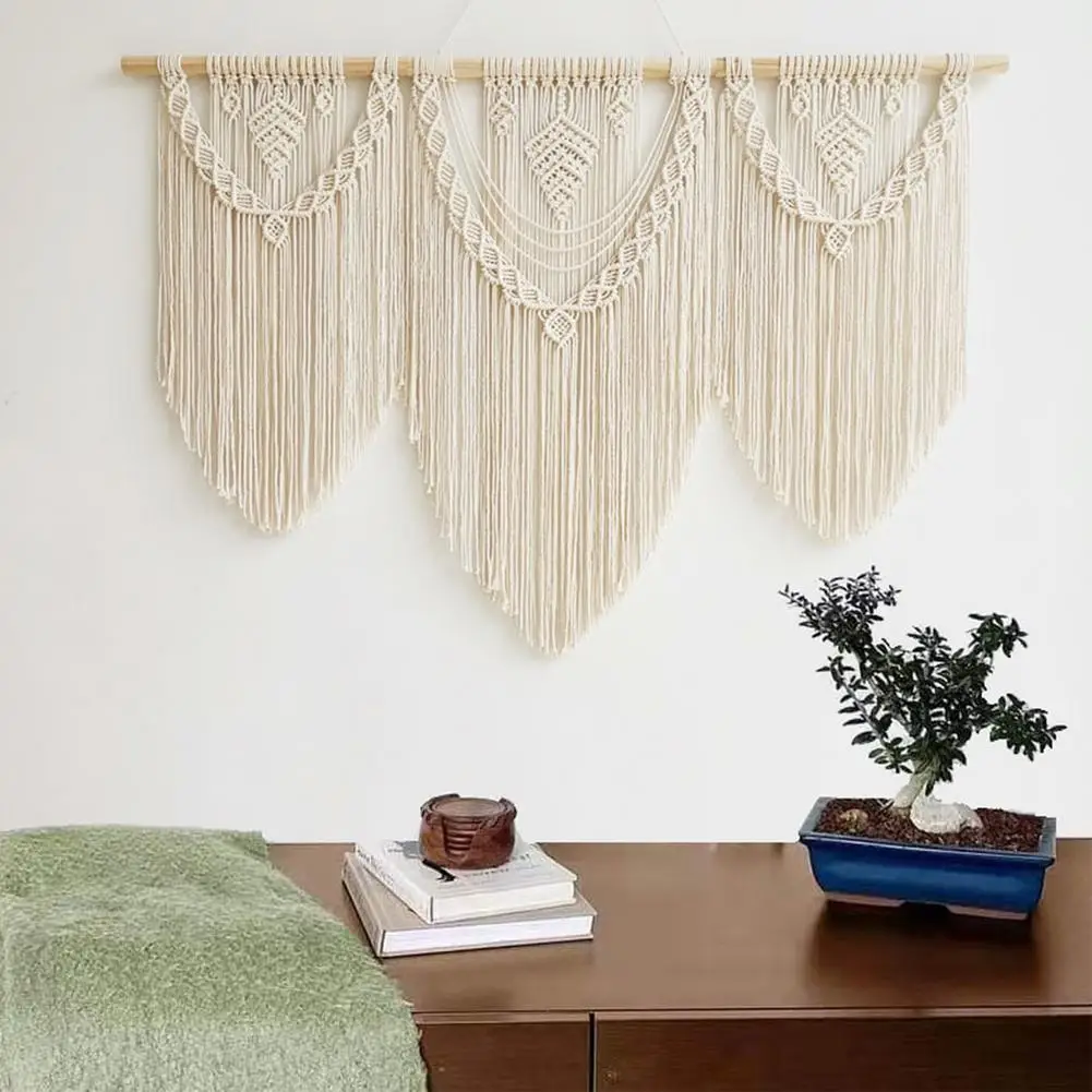 Настенная плетеная дверная занавеска макраме хлопковый шнур гобелен в стиле