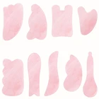 Скребок для гуаши из розового кварца, скребок из натурального камня Гуа Ша, инструменты для массажа гуаши, нефритовый массажер для тела и лица