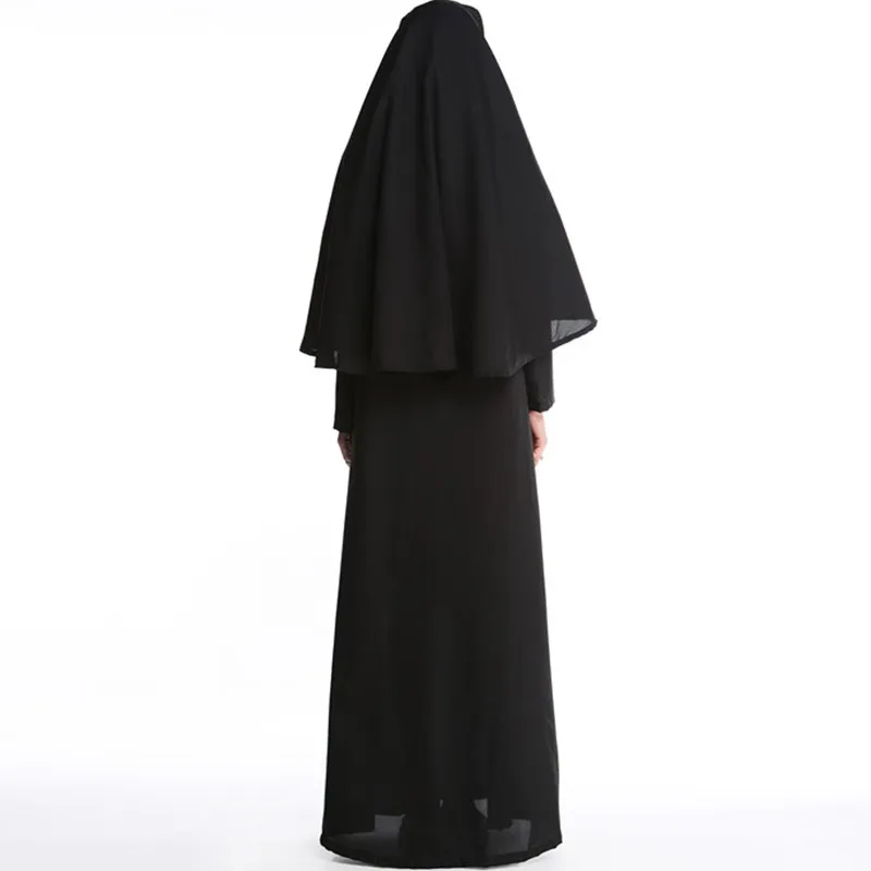 Хэллоуин Девы Марии Нун Косплей Костюм женский сексуальный Черный халат костюм