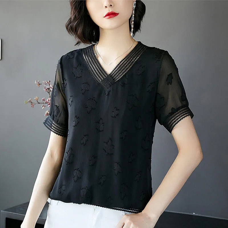 

Summer Shirt Blouse Women Clothes Casual Plus Size Ladies Tops Blusas Mujer Loose Short Sleeve Oversized Blouses Femme 4XL Q4301