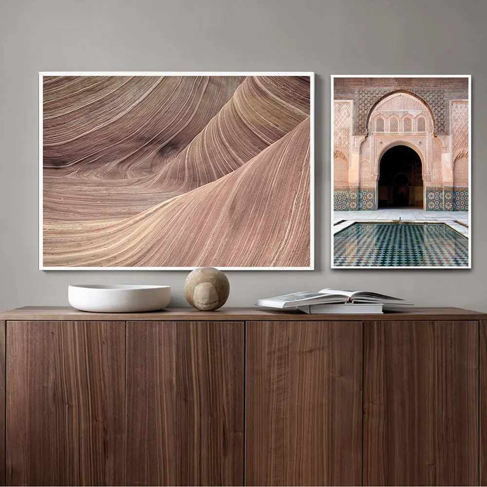 Постер для двери Сафьяны мусульманский принт пейзаж живопись плакат пустыня