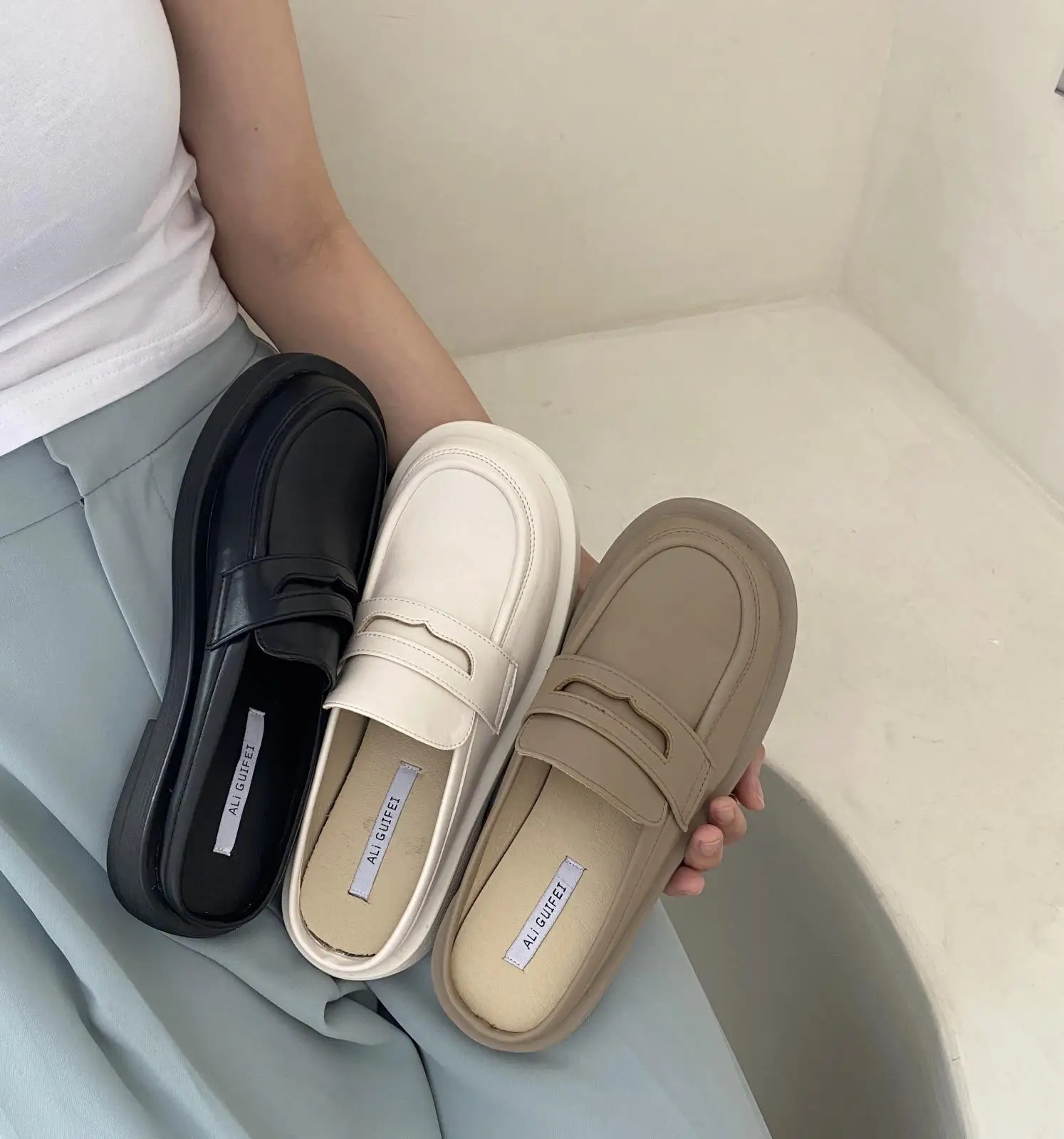 

Туфли женские с закрытым носком, плоская подошва, лоферы, роскошные шлепанцы, без задника, дизайнерская Базовая прошитая обувь, 2021