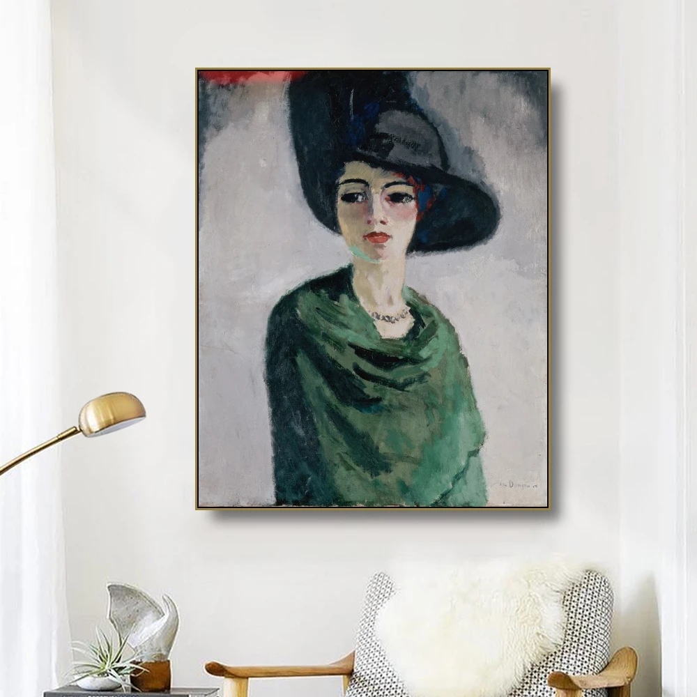 

Картина маслом на холсте kewoman in black hat keпостер Kees Van Dongen, картина, декор стен, современное домашнее украшение для гостиной