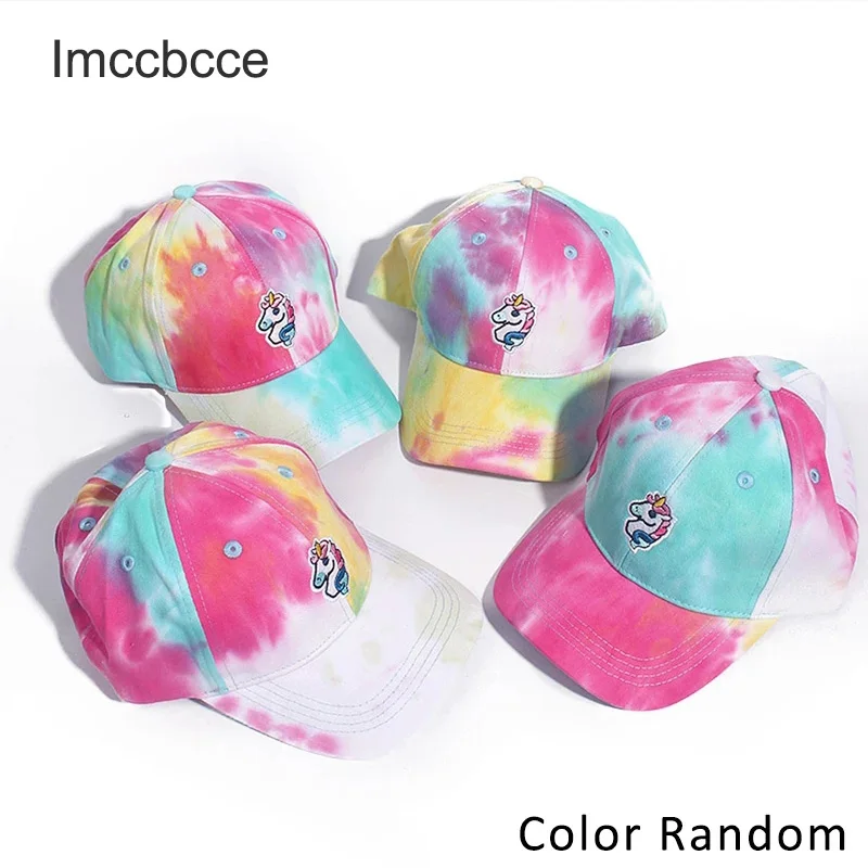

Fashion Tie-Dye Baseball Cap Rainbow Color Men Women Snapback Hat Trend Colorful Outdoor Adjustable Sun Cap Graffiti Hip-hop Hat