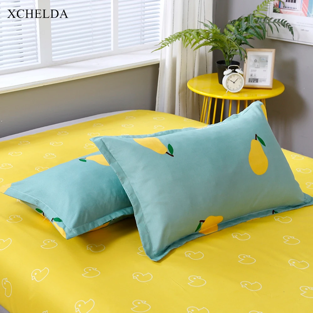 Постельное белье Семья двойной Queen Twin темно-желтого цвета с рисунком ананаса