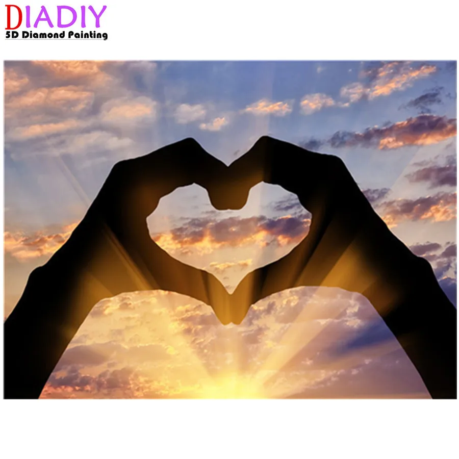 

5D Diamond Painting Couple Love Cross Stitch Kits Diamond Embroidery Sunset Diamond Mosaic Landscape Handmade Gift