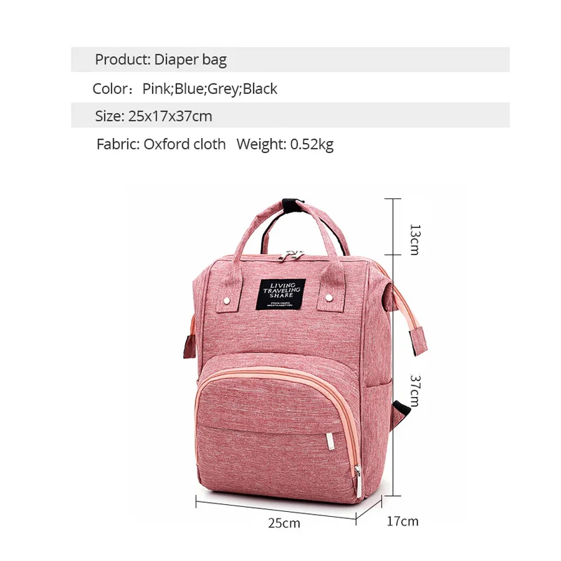 

Nappy Backpack Bag Mummy Large Capacity Stroller Bag Mom Baby Multi-function Waterproof Outdoor Travel Diaper Bags